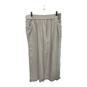 Umgee Linen Blend Pants NWT Beige Off White Beach Coverup Wide Leg Flare